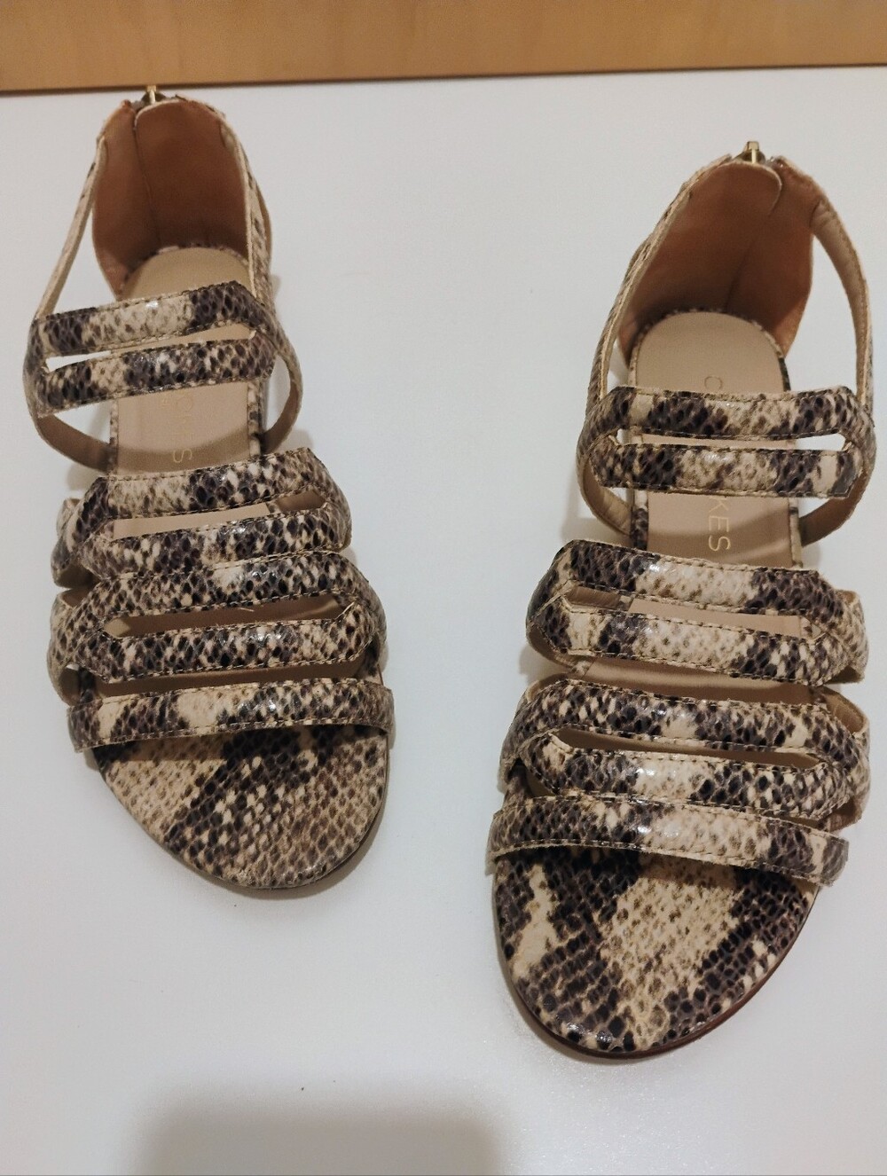 Coye Nokes Python Snake Skin and Leather Women's Sandals Size 39
